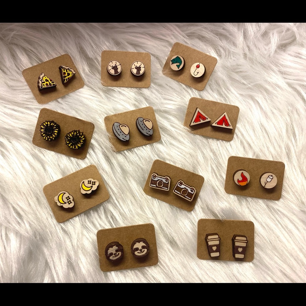 Choice new wooden hand painted earrings